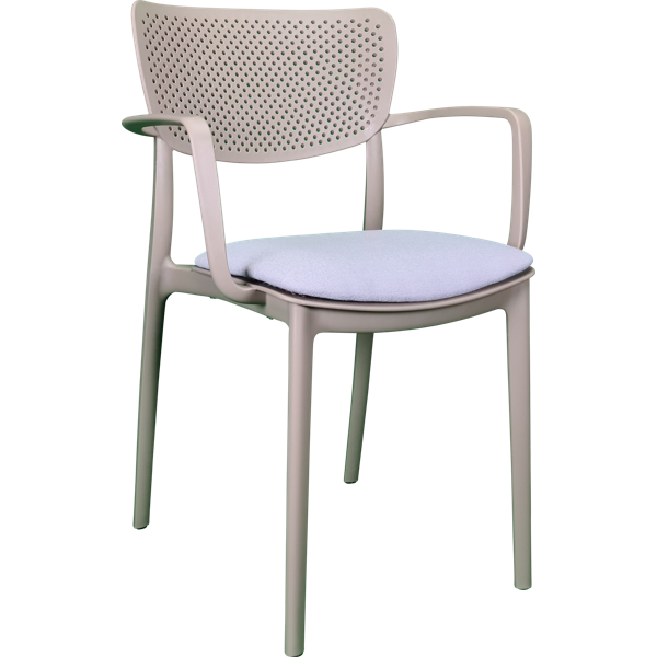 Siesta Loft Arm Chair - Taupe with Light Grey Fabric Cushion