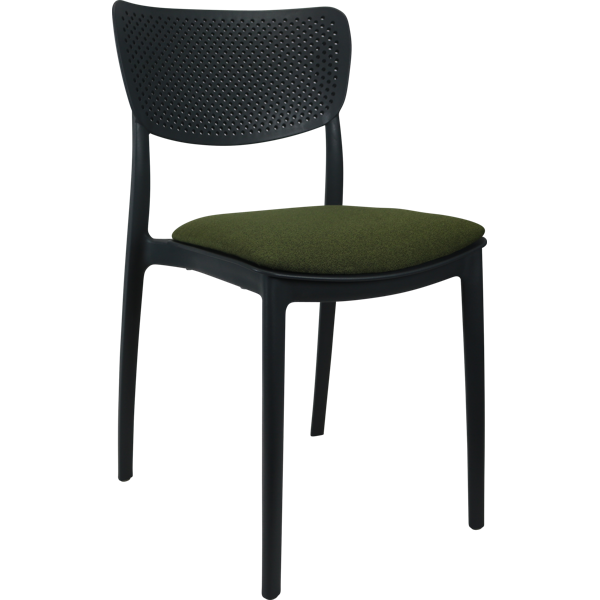 Siesta Lucy Chair - Anthracite with Olive Green Fabric Cushion