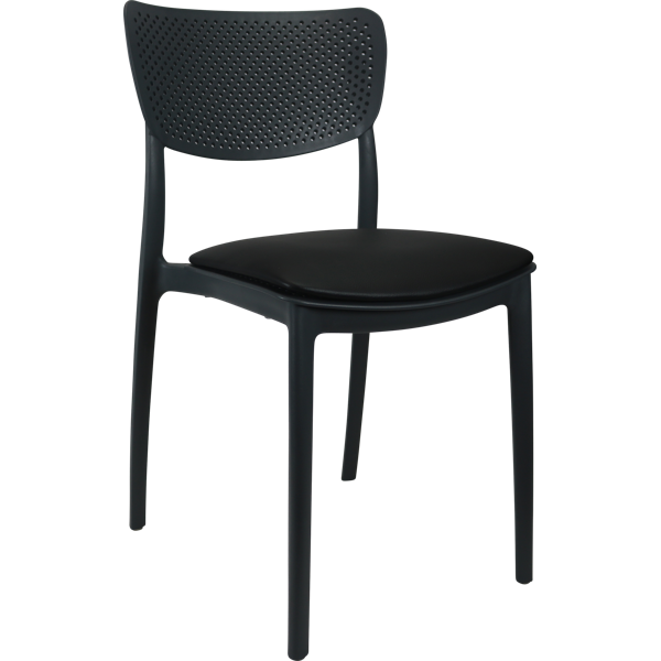 Siesta Lucy Chair - Anthracite with Black Vinyl Cushion