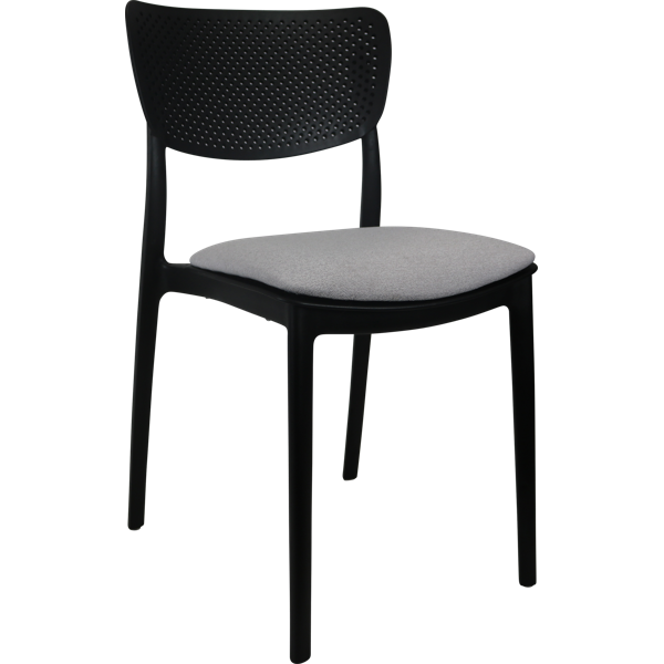 Siesta Lucy Chair - Anthracite with Light Grey Fabric Cushion