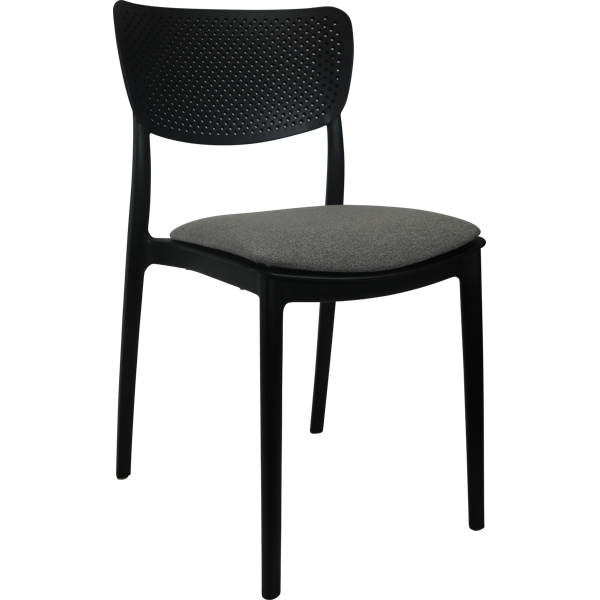 Siesta Lucy Chair - Black with Taupe Fabric Cushion