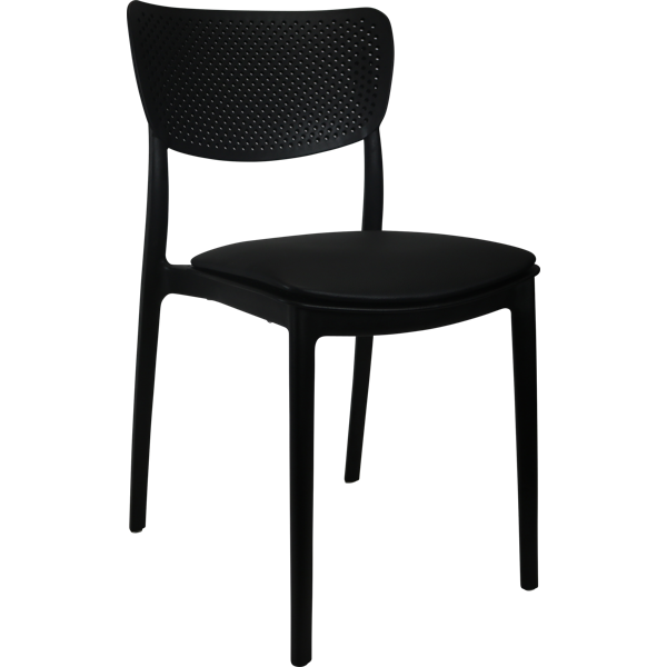 Siesta Lucy Chair - Black with Black Vinyl Cushion