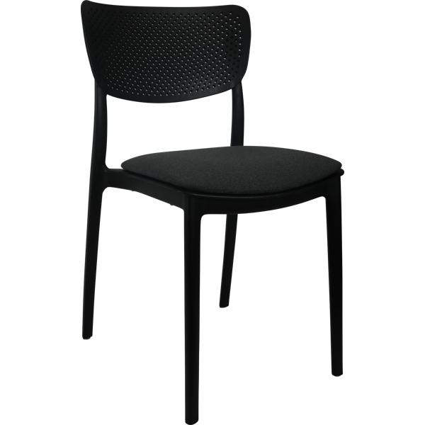 Siesta Lucy Chair - Black with Anthracite Fabric Cushion