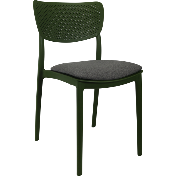 Siesta Lucy Chair - Olive Green with Taupe Fabric Cushion