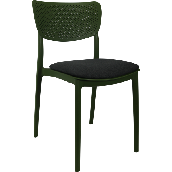Siesta Lucy Chair - Olive Green with Anthracite Fabric Cushion