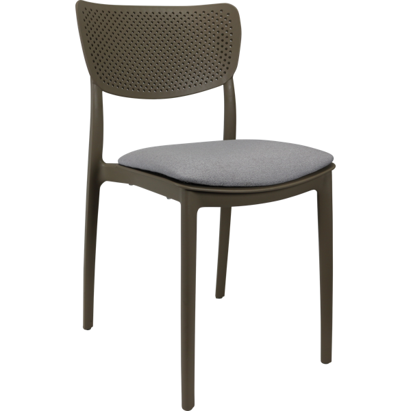 Siesta Lucy Chair - Taupe with Light Grey Fabric Cushion