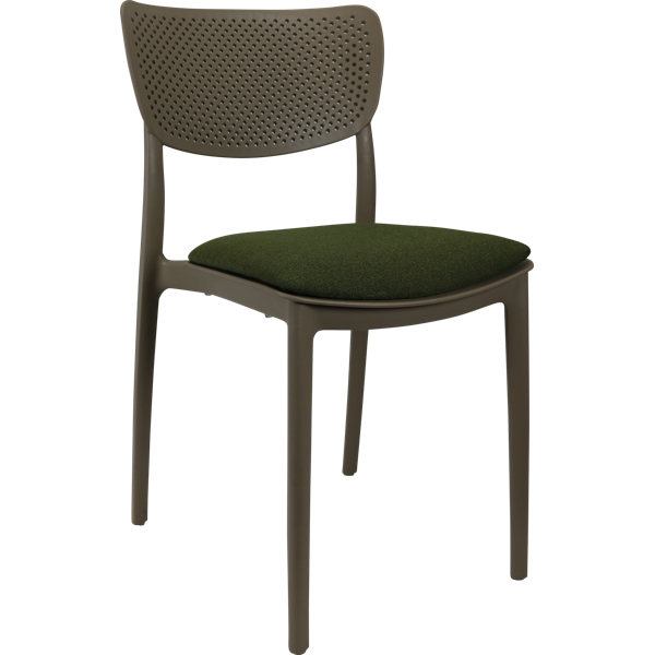 Siesta Lucy Chair - Taupe with Olive Green Fabric Cushion