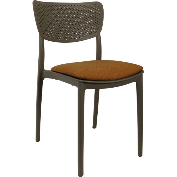 Siesta Lucy Chair - Taupe with Orange Fabric Cushion