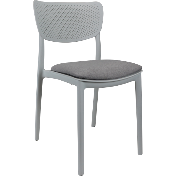 Siesta Lucy Chair - White with Taupe Fabric Cushion