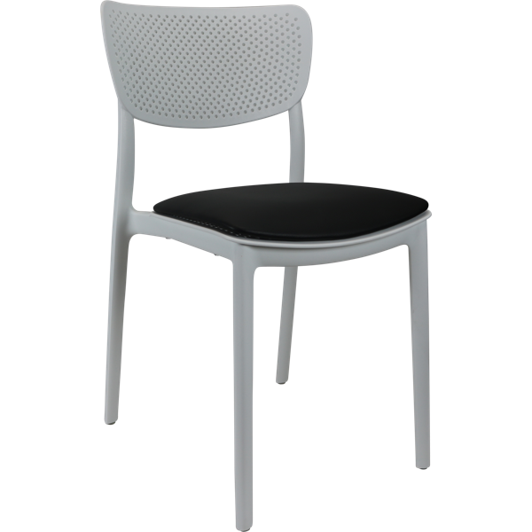Siesta Lucy Chair - White with Black Vinyl Cushion