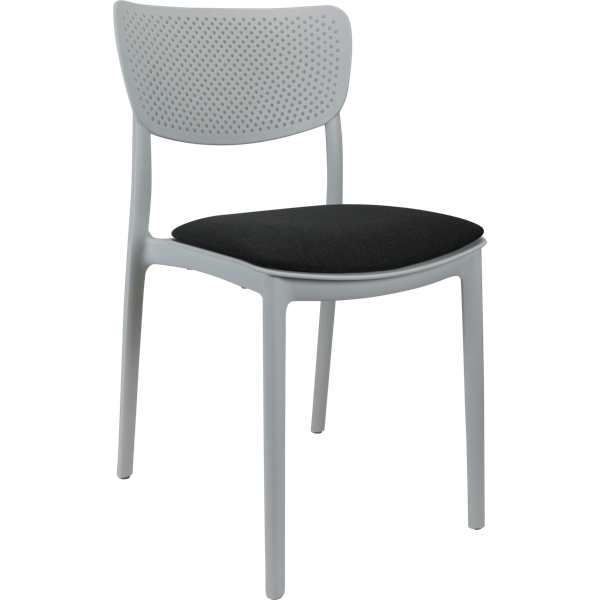Siesta Lucy Chair - White with Anthracite Fabric Cushion