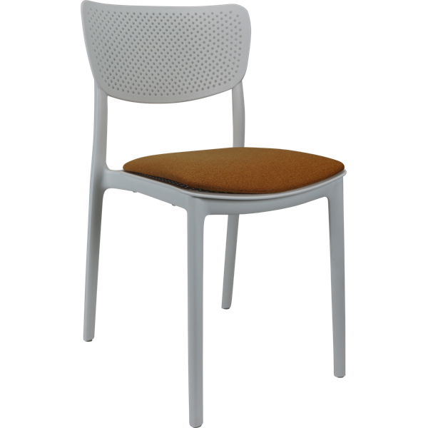 Siesta Lucy Chair - White with Orange Fabric Cushion