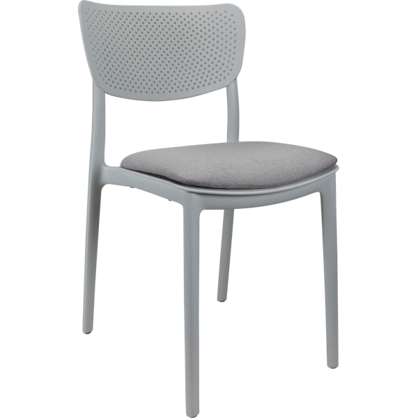 Siesta Lucy Chair - White with Light Grey Fabric Cushion