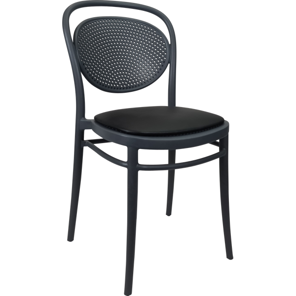Siesta Marcel Chair - Anthracite with Black Vinyl Cushion