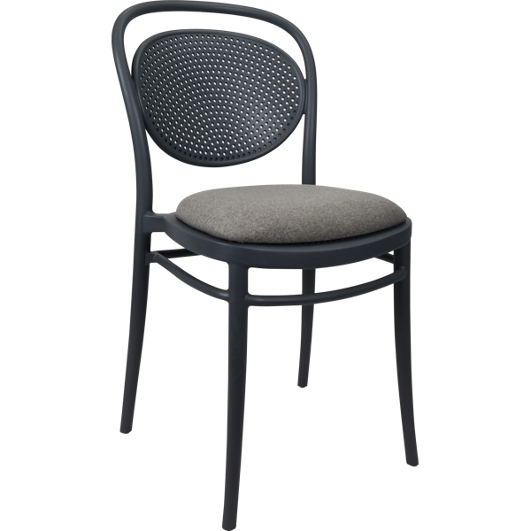 Siesta Marcel Chair - Anthracite with Taupe Fabric Cushion