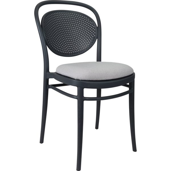 Siesta Marcel Chair - Anthracite with Light Grey Fabric Cushion