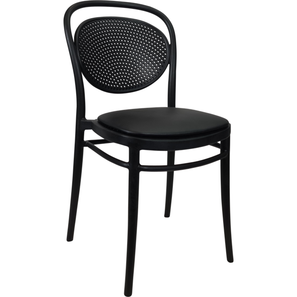 Siesta Marcel Chair - Black with Black Vinyl Cushion