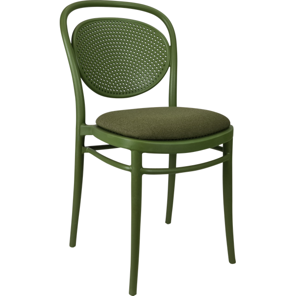Siesta Marcel Chair - Olive Green with Olive Green Fabric Cushion