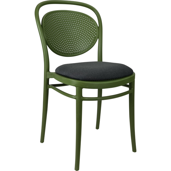 Siesta Marcel Chair - Olive Green with Anthracite Fabric Cushion