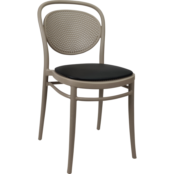 Siesta Marcel Chair - Taupe with Black Vinyl Cushion