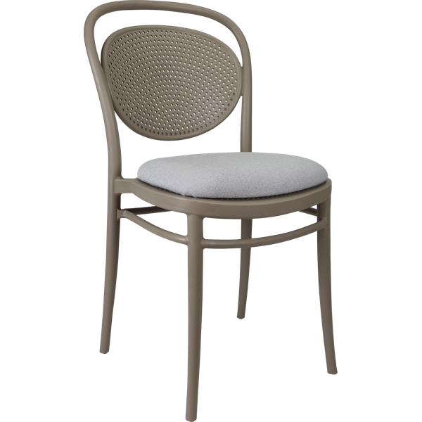 Siesta Marcel Chair - Taupe with Light Grey Fabric Cushion