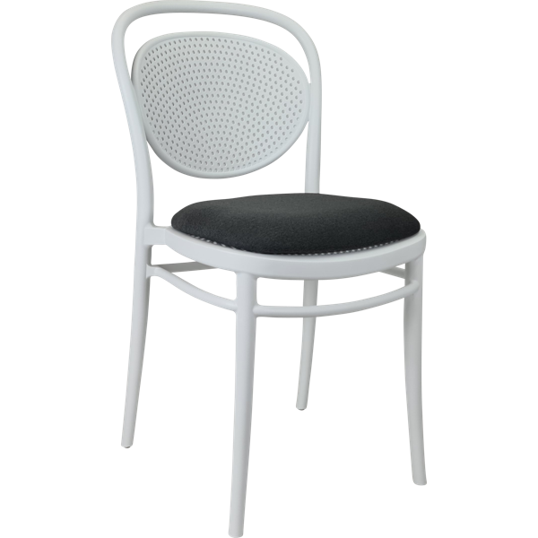 Siesta Marcel Chair - White with Anthracite Fabric Cushion