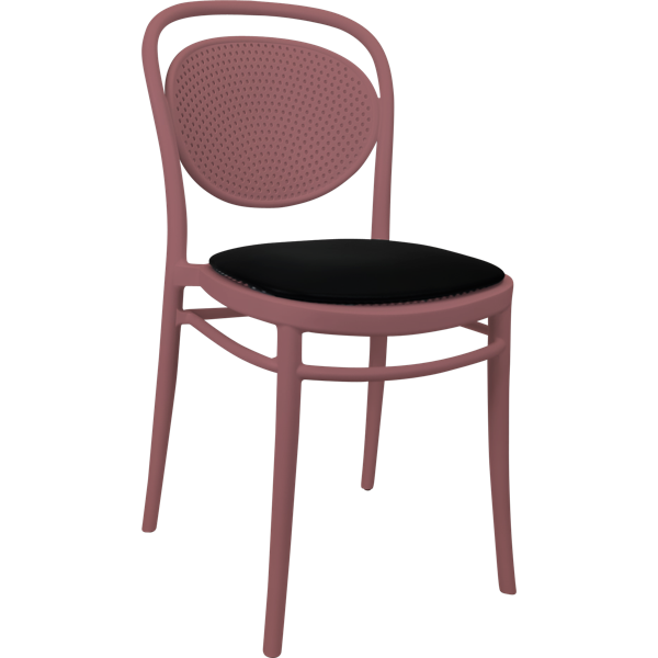 Siesta Marcel Chair - Marsala with Black Vinyl Cushion