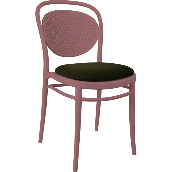 Siesta Marcel Chair - Marsala with Olive Green Fabric Cushion