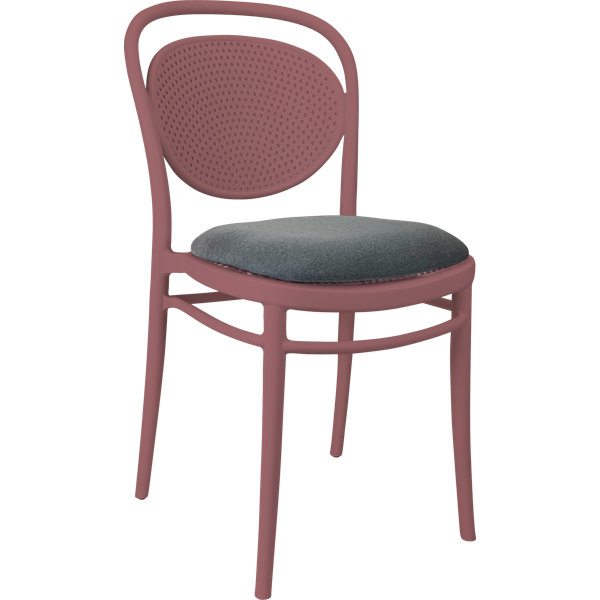 Siesta Marcel Chair - Marsala with Taupe Fabric Cushion