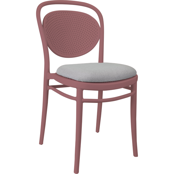 Siesta Marcel Chair - Marsala with Light Grey Fabric Cushion