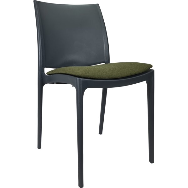 Siesta Maya Chair - Anthracite with Olive Green Fabric Cushion