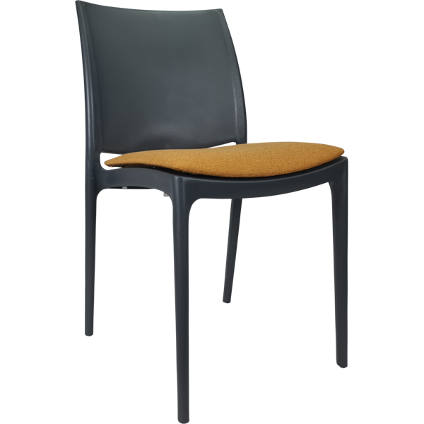 Siesta Maya Chair - Anthracite with Orange Fabric Cushion