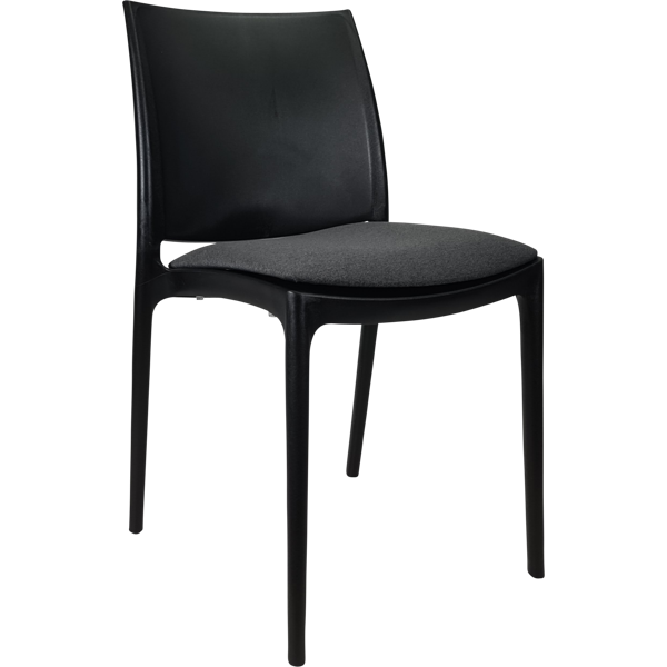 Siesta Maya Chair - Black with Anthracite Fabric Cushion