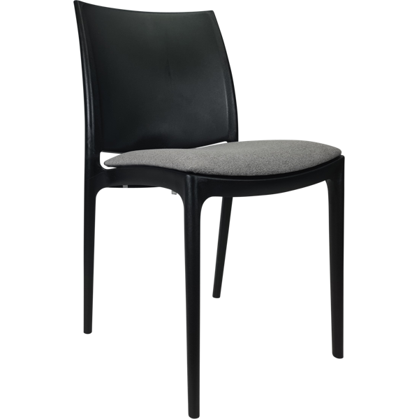 Siesta Maya Chair - Black with Taupe Fabric Cushion