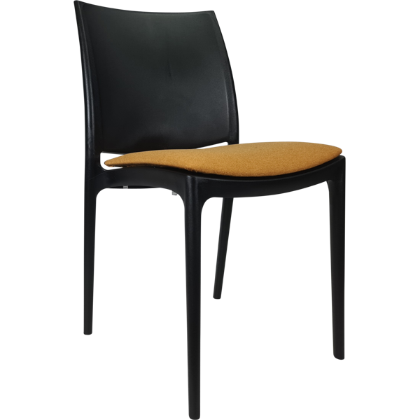 Siesta Maya Chair - Black with Orange Fabric Cushion