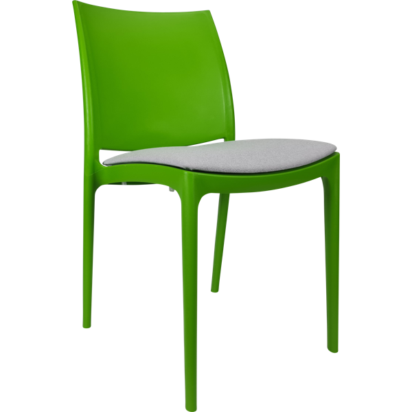 Siesta Maya Chair - Green with Light Grey Fabric Cushion