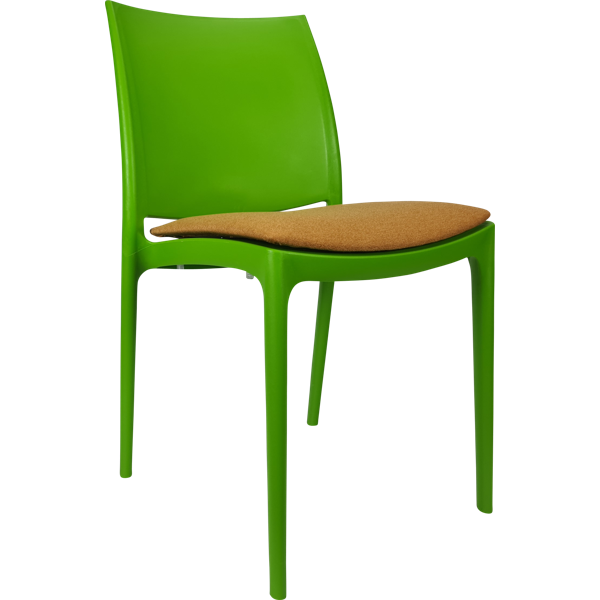 Siesta Maya Chair - Green with Orange Fabric Cushion