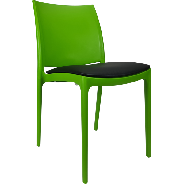 Siesta Maya Chair - Green with Black Vinyl Cushion