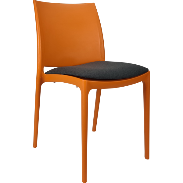 Siesta Maya Chair - Orange with Anthracite Fabric Cushion