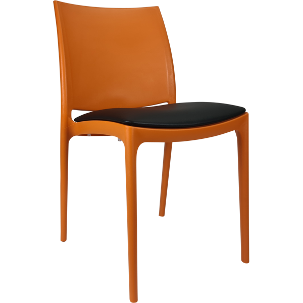 Siesta Maya Chair - Orange with Black Vinyl Cushion