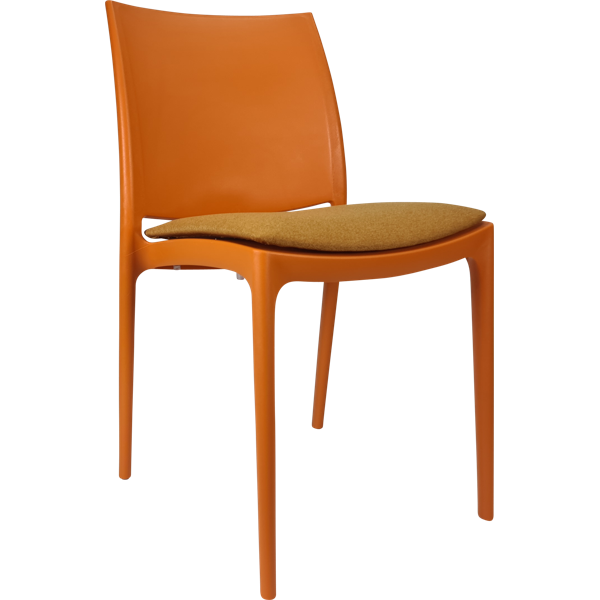 Siesta Maya Chair - Orange with Orange Fabric Cushion