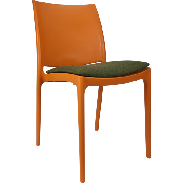 Siesta Maya Chair - Orange with Olive Green Fabric Cushion