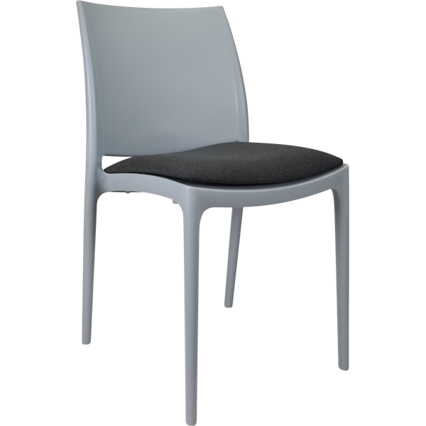 Siesta Maya Chair - Silver Grey with Anthracite Fabric Cushion