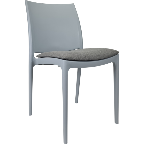 Siesta Maya Chair - Silver Grey with Taupe Fabric Cushion