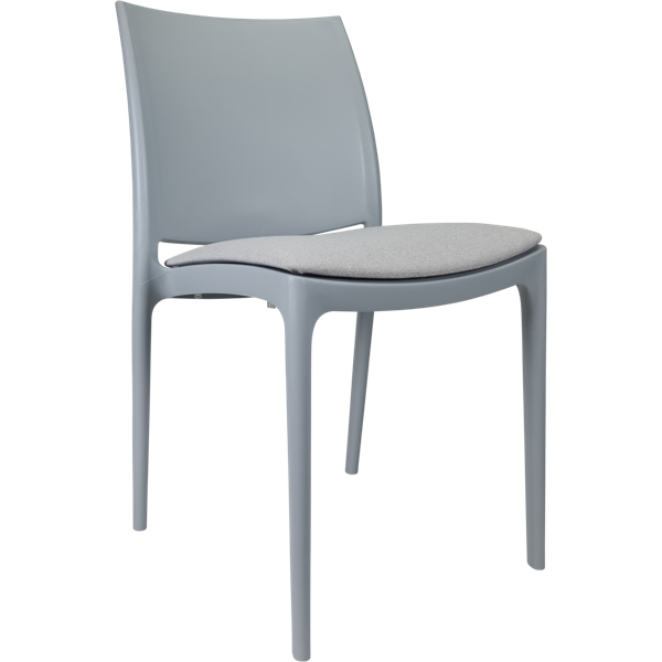 Siesta Maya Chair - Silver Grey with Light Grey Fabric Cushion