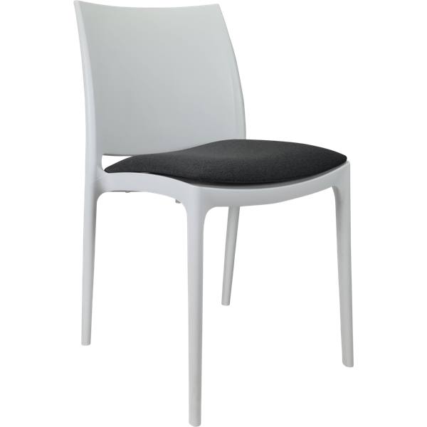 Siesta Maya Chair - White with Anthracite Fabric Cushion