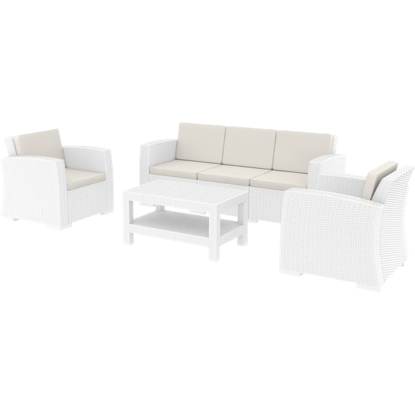 Siesta Monaco Lounge Set XL - White - No cushions