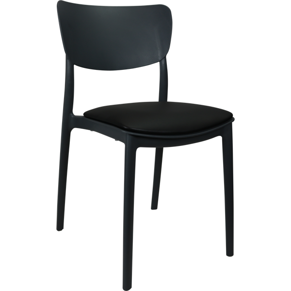 Siesta Monna Chair - Anthracite with Black Vinyl Cushion