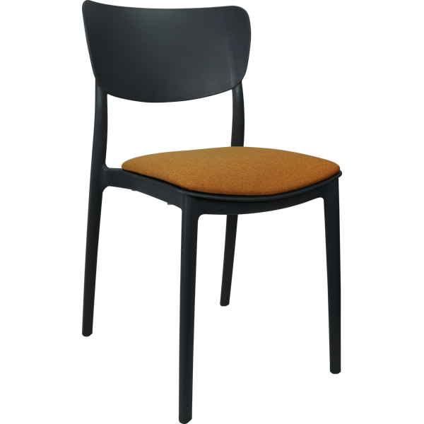 Siesta Monna Chair - Anthracite with Orange Fabric Cushion