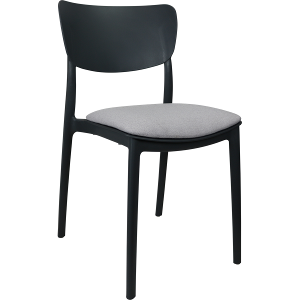 Siesta Monna Chair - Anthracite with Light Grey Fabric Cushion